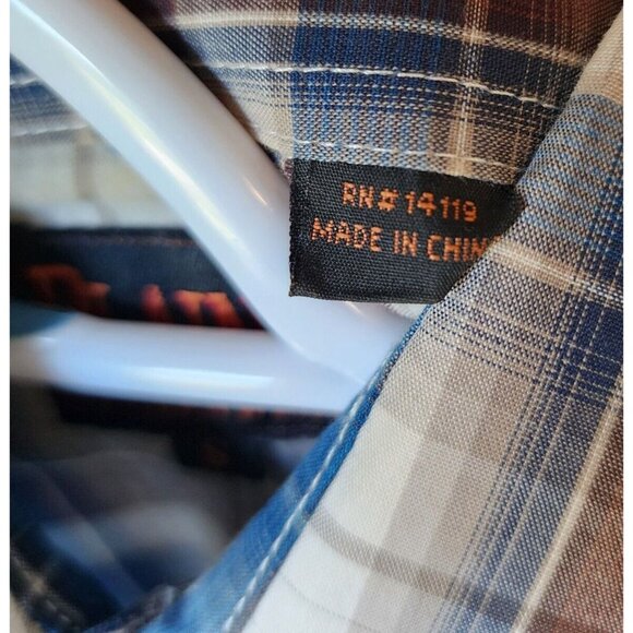 Plains Westernwear Multicolor Plaid Rodeo Cowboy Pearl Snap Shirt Size Small - Picture 9 of 12